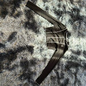 Black with white stitching garage top